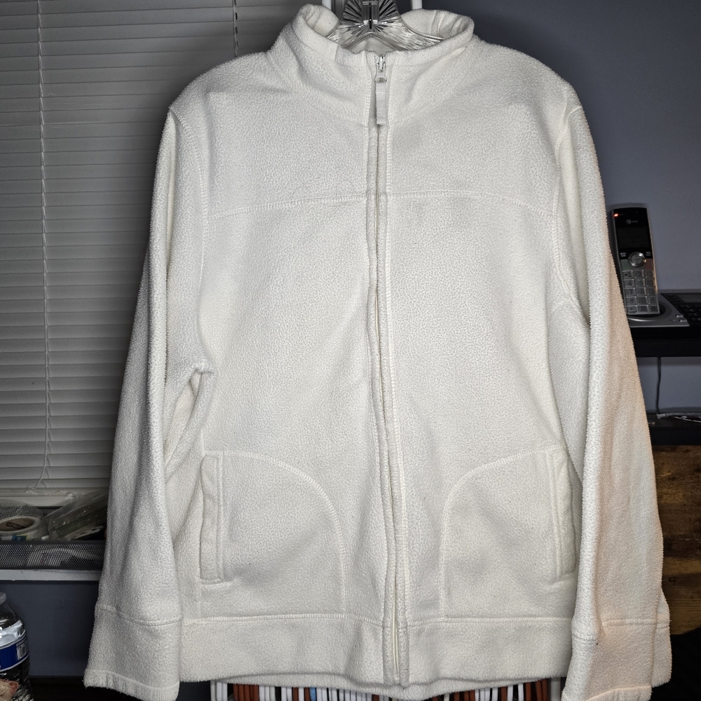 Merona Fleece Jacket-Womens XL-White-Full Zip, Target, Warm,Fall,Winter